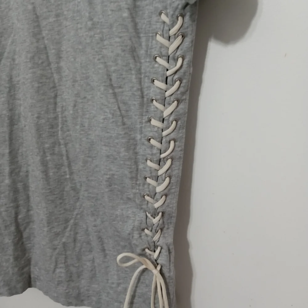 J. Crew short sleeve T Shirt Lace Up Sides Ties at Bottom Sides Small